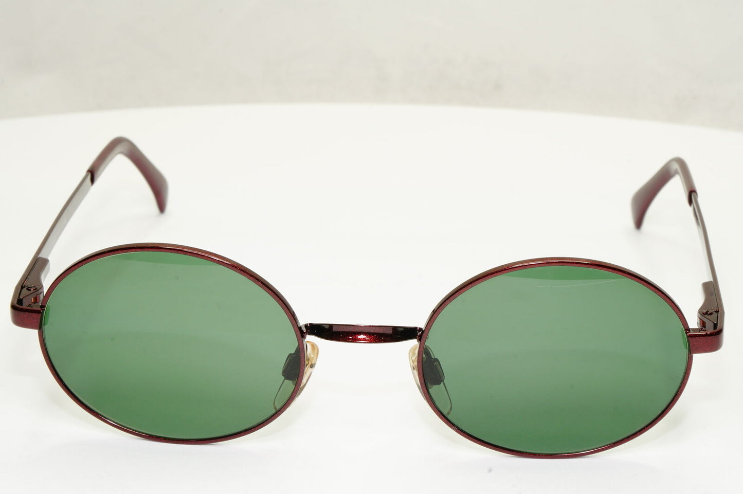 Emporio Armani Sunglasses 1997 Vintage Oval Red Burgundy Metallic 076-S 1073