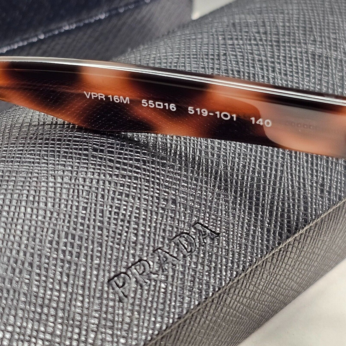 Prada Sunglasses Brown Tortoiseshell Rectangle PR16MV VPR 16M 519-1O1 55mm