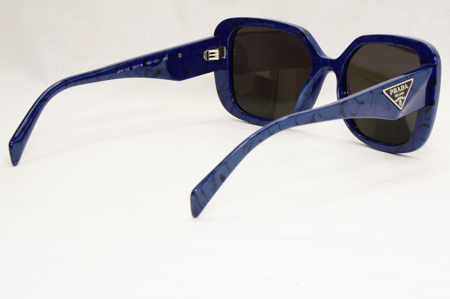 Prada Sunglasses Blue Black Triangle Symbole Marble PR10ZV VPR 10Z 18D-1O1 53mm