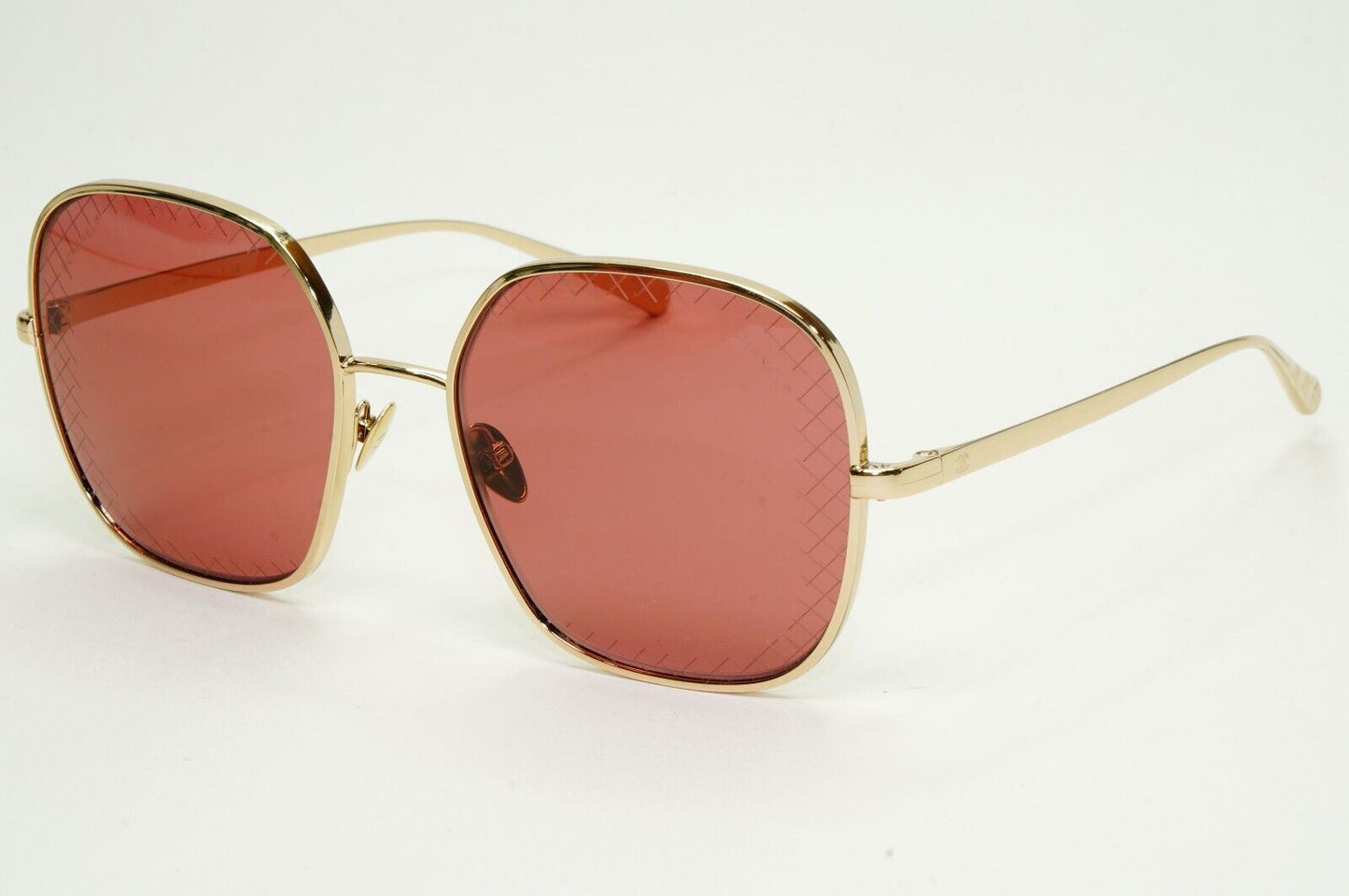 Chanel Sunglasses Gold Red Square Metal Large 4252 c.395/0H 57mm