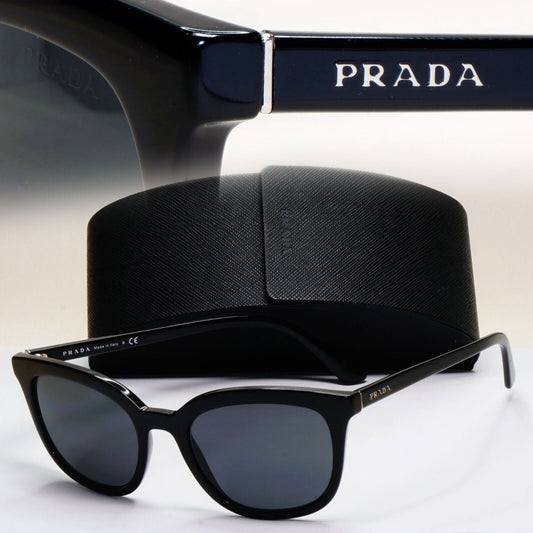Prada Sunglasses 2020 Black Glosst Grey PR03XS SPR 03X 1AB-5S0 53mm 031124