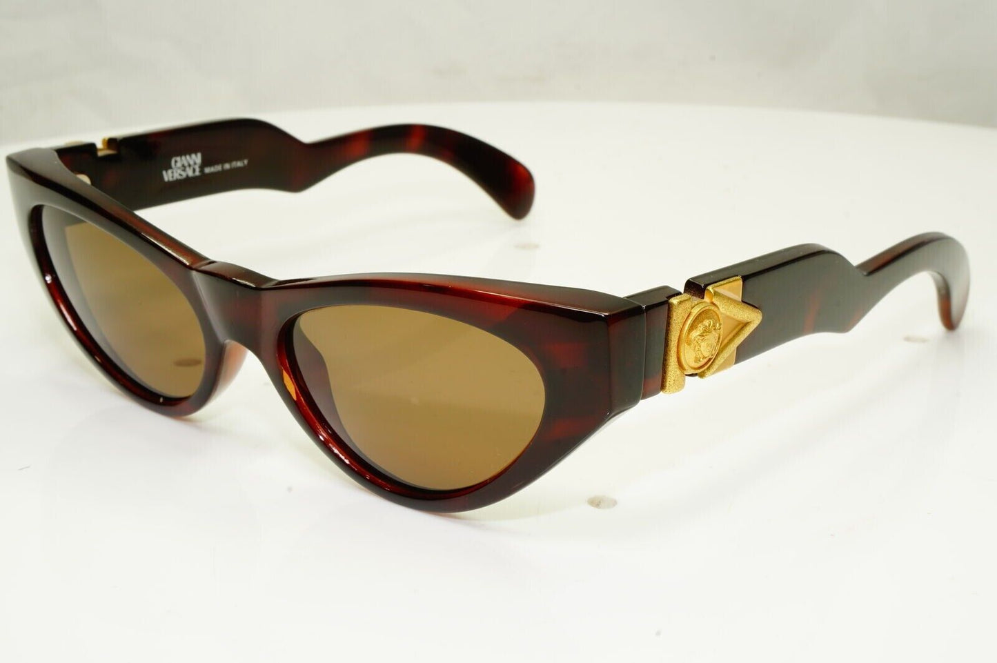 Gianni Versace Sunglasses 1996 Vintage Brown Gold Medusa MOD 476/A COL 900
