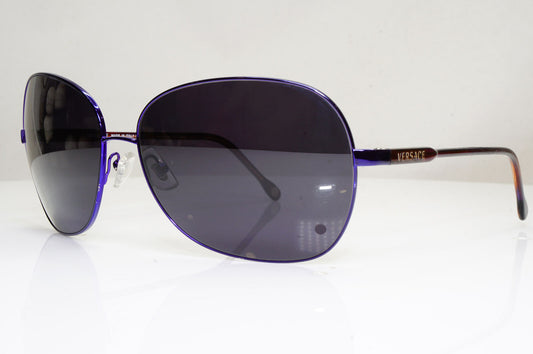 Versace Violet Womens Vintage Sunglasses Black Brown Square 2124 1230/5E 29269