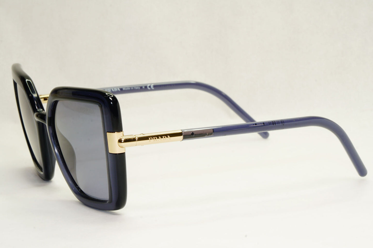 Prada Sunglasses Blue Crystal Square Gold Transparent PR09WS SPR 09W 06M-420