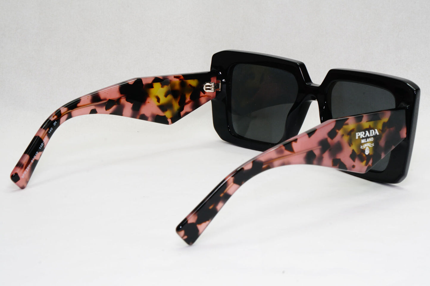 Prada Sunglasses Symbole Oversized Black Pink Tortoise PR23YS SPR 23Y 1AB-5S0