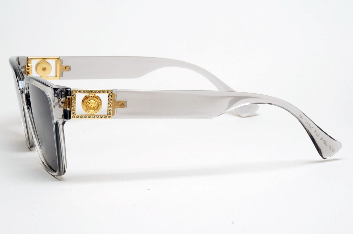 Versace Sunglasses Grey Gold Medusa Diamante Square MOD VE 3329-B 5305 54mm