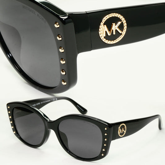 Michael Kors Sunglasses Black Gold Studs Square MK 2175U Charleston 300587