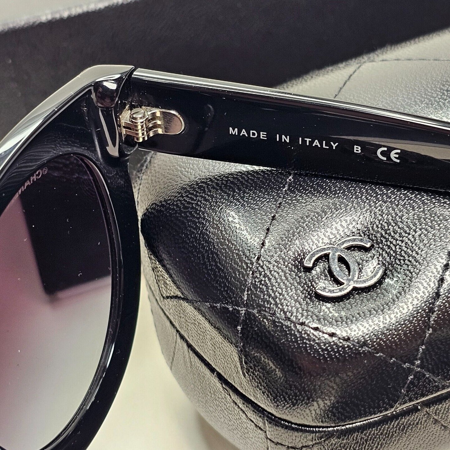 Chanel Sunglasses Black Diamante Rhinestone Square Large 5420-B c.501/S6 51mm