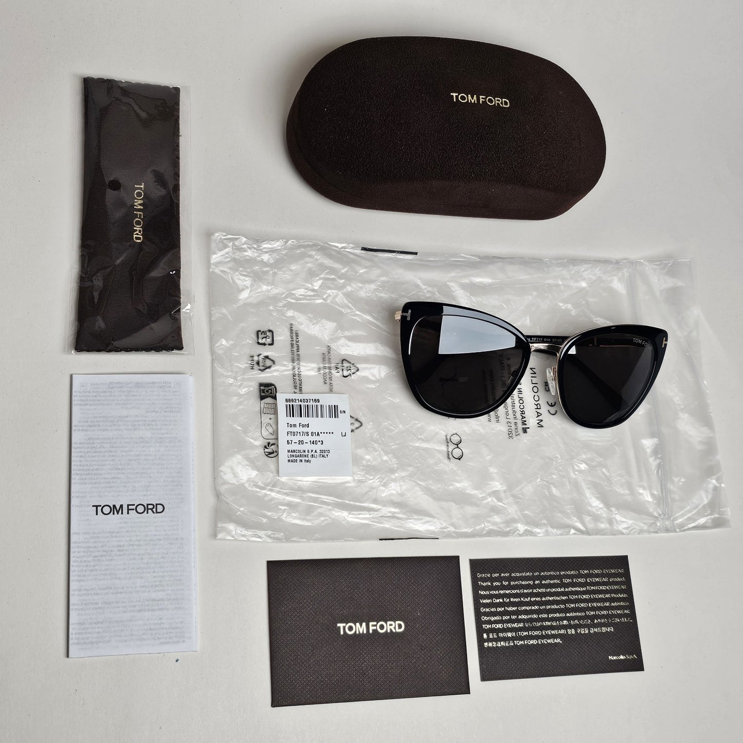 Tom Ford Sunglasses Simona Polarized Black Gold Grey FT0717 TF 717 01A