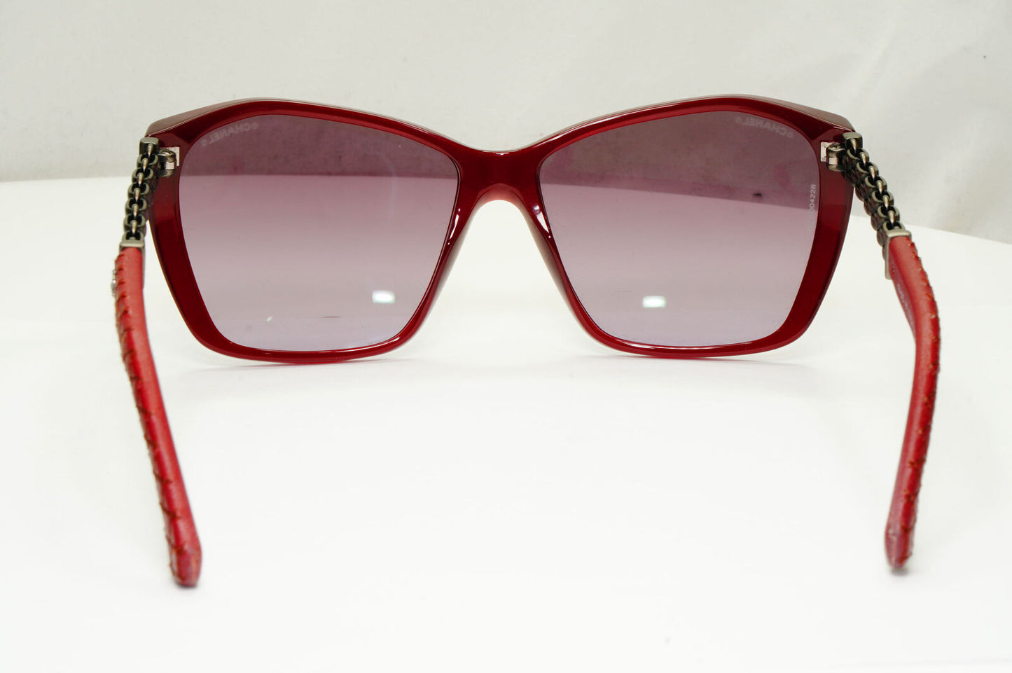Chanel Leather Chain Sunglasses Red Burgundy Bordo 5327-Q c.1528/S1 110123