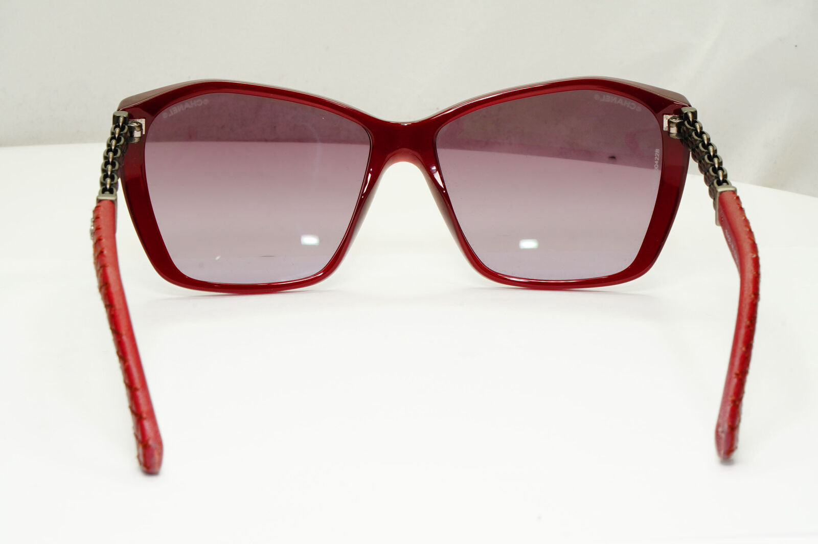 Chanel Leather Chain Sunglasses Red Burgundy Bordo 5327-Q c.1528/S1 110123