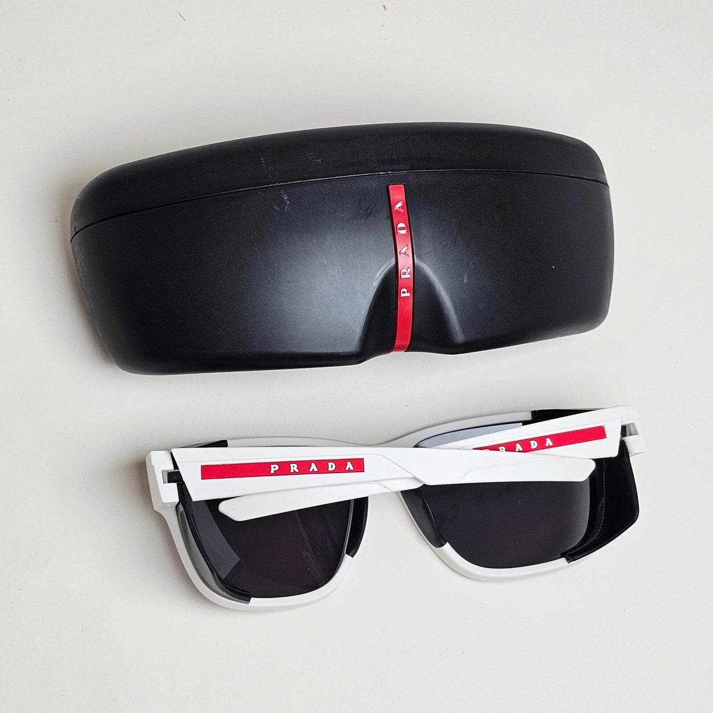 Prada Sunglasses Polarized White Wrap Side Shields PS07WS SPS 07W TWK-02G 200225
