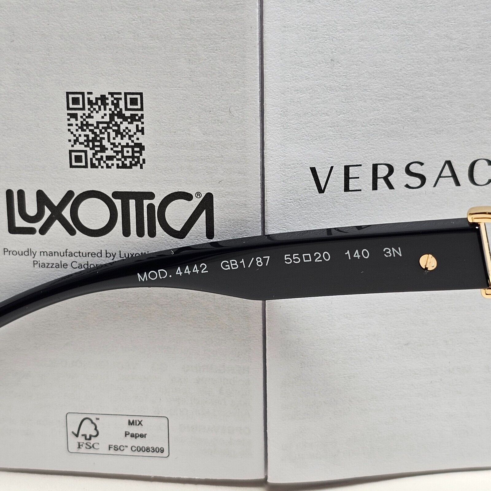 Versace Sunglasses Round Oversized Black Grey Gold Medusa MOD VE 4442 GB1/87