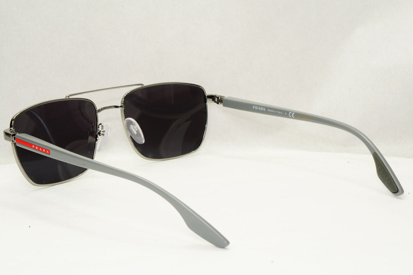 Prada Sunglasses Black Grey Gunmetal Square Navigator PS53MV VPS 53M 5AV1O1 55mm