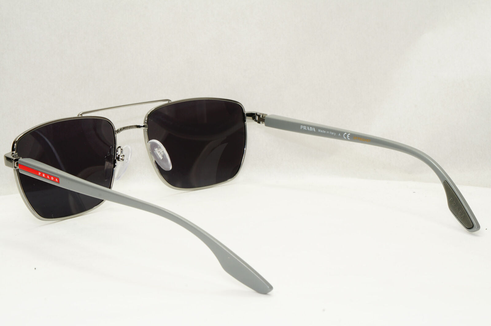 Prada Sunglasses Black Grey Gunmetal Square Navigator PS53MV VPS 53M 5AV1O1 55mm