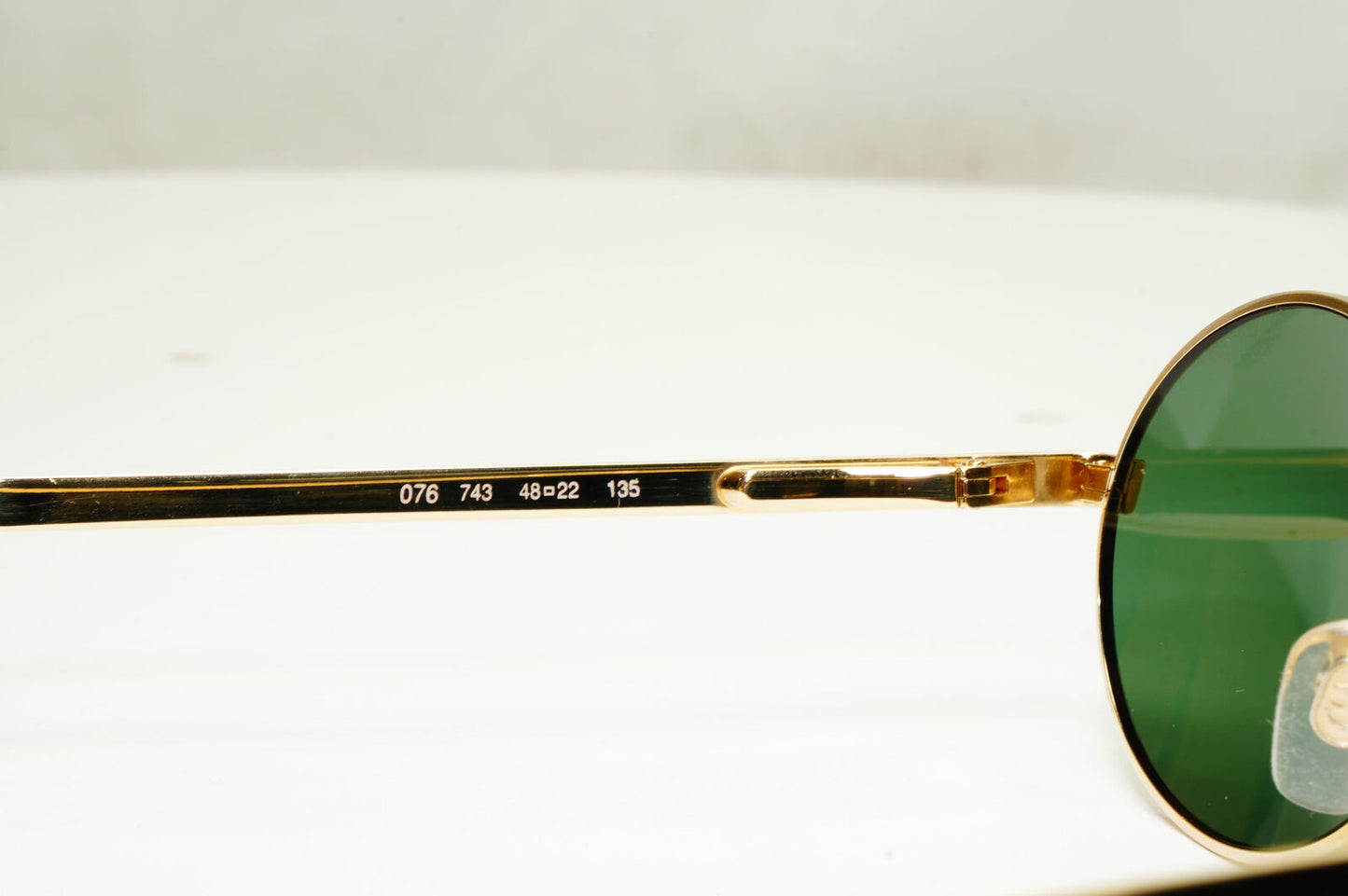 Emporio Armani Sunglasses 1997 Vintage Gold Green Metal Oval 076 743 48mm B