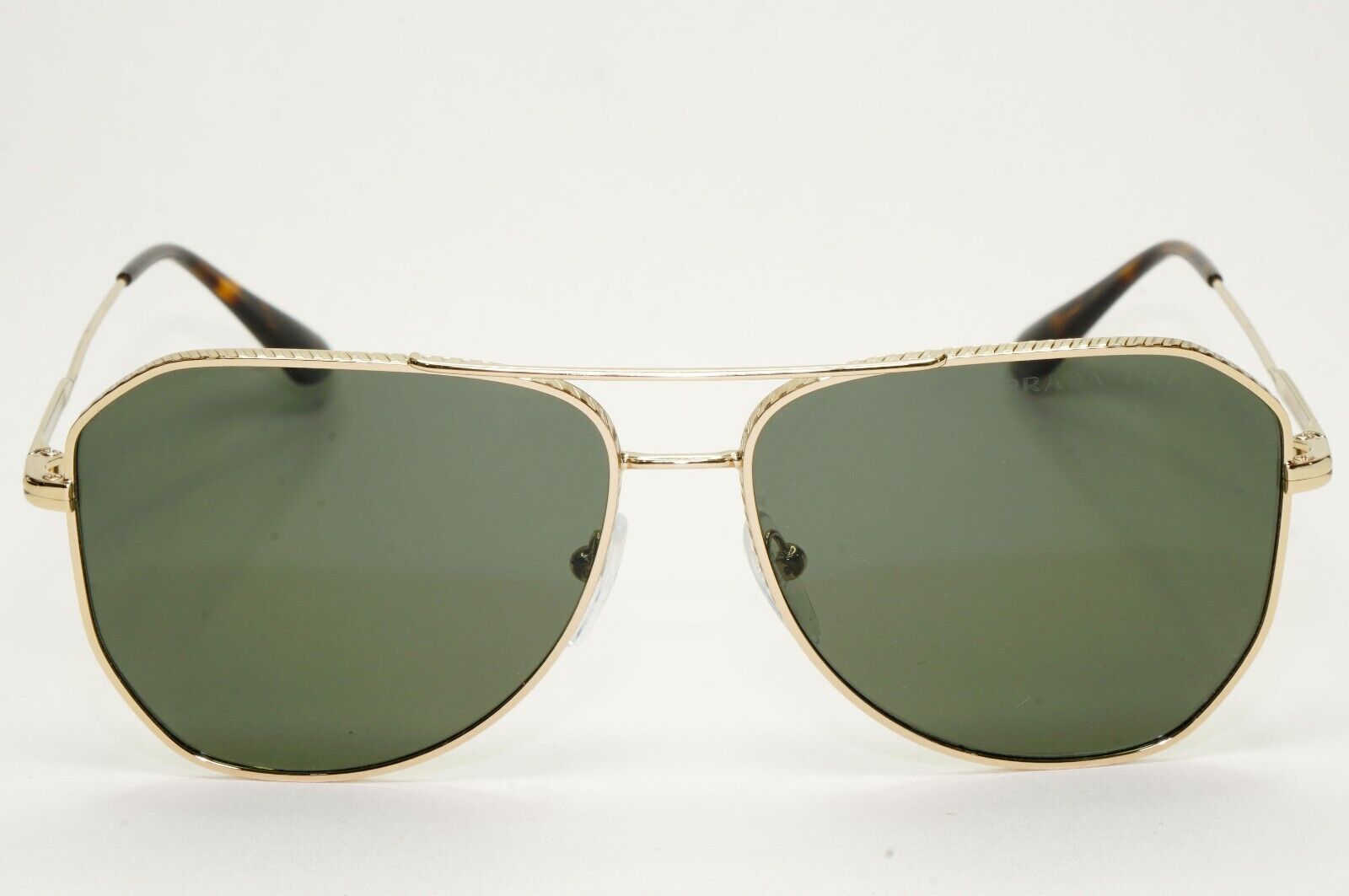 Prada Sunglasses Polarised Glass Gold Green Pilot PR63XS SPR 63X ZVN-03R 58mm