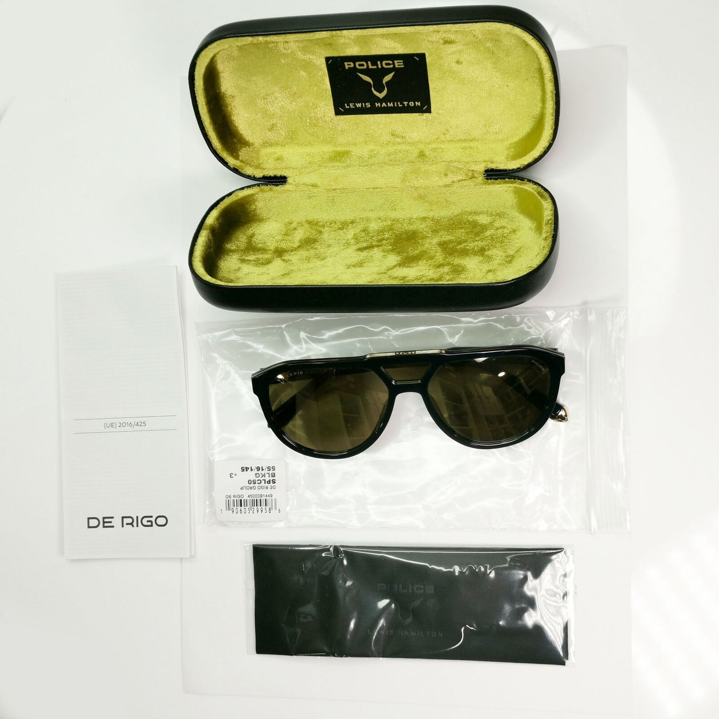Police Lewis Hamilton F1 Sunglasses Black Gold Mirror Pilot 22 SPL C50 COL BLKG