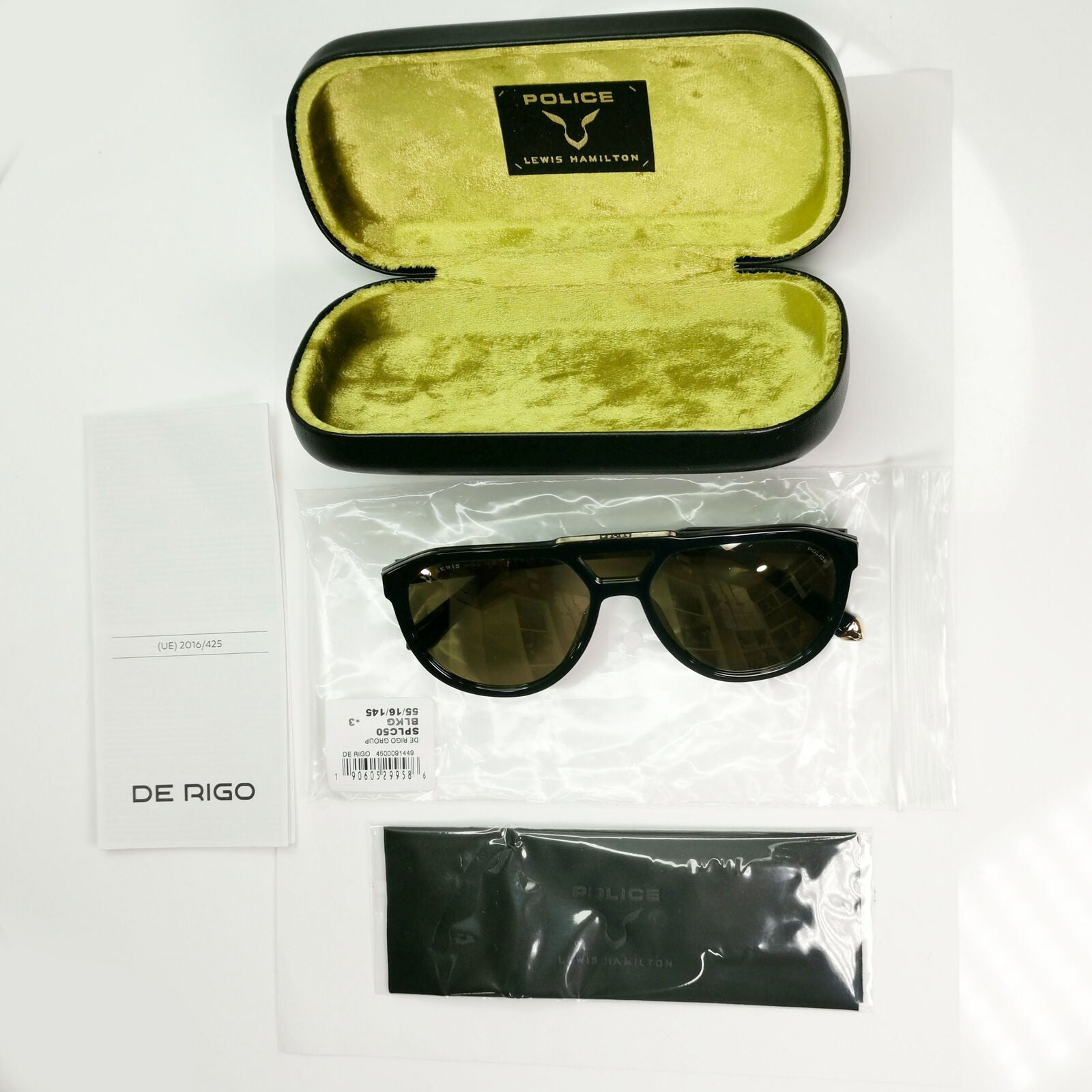 Police Lewis Hamilton F1 Sunglasses Black Gold Mirror Pilot 22 SPL C50 COL BLKG