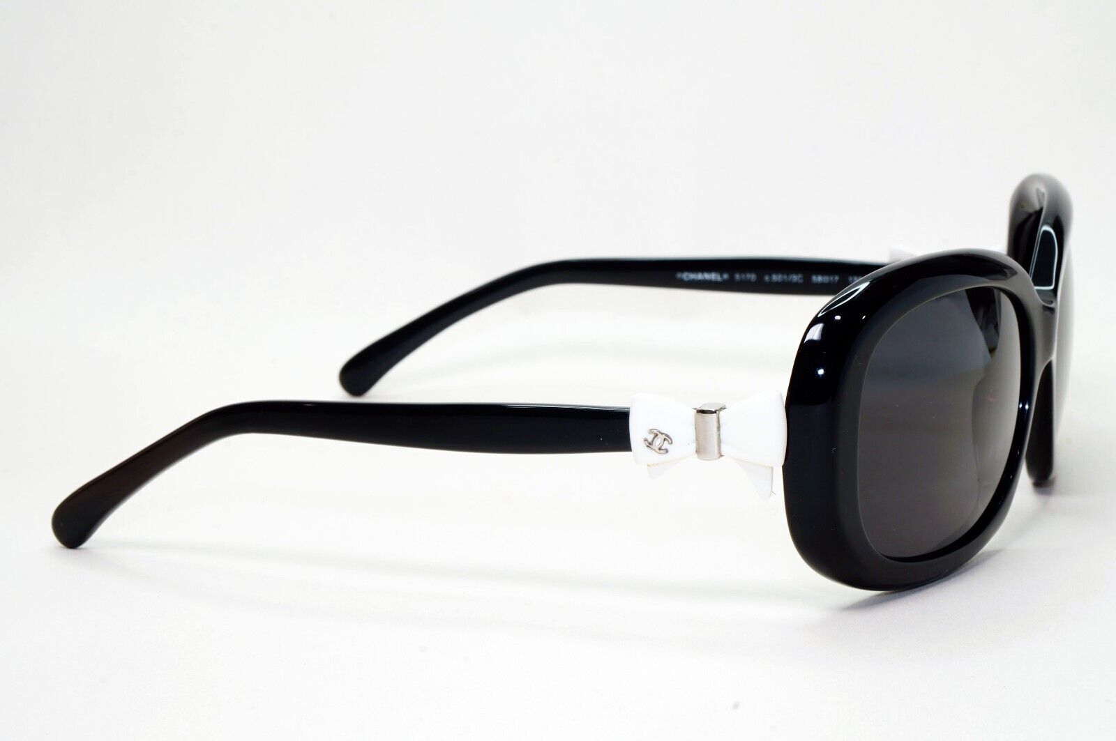 Chanel Sunglasses Bow White Black Square Year 2010 5170 c.501/3C 50mm 230924