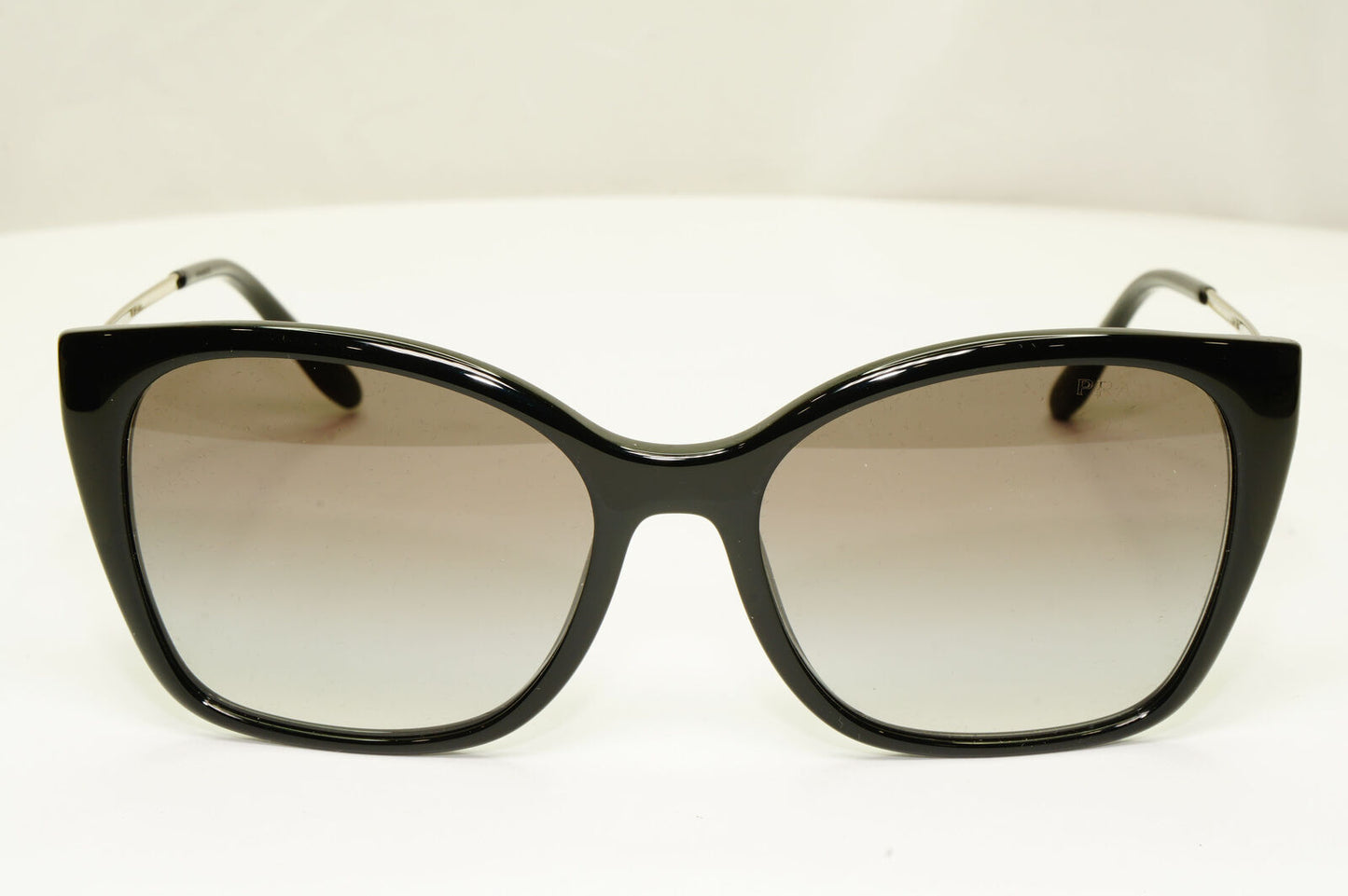 Prada Gold Black Sunglasses Smoke Grey Gradient Square SPR 12X 1AB-0A7 PR12XS