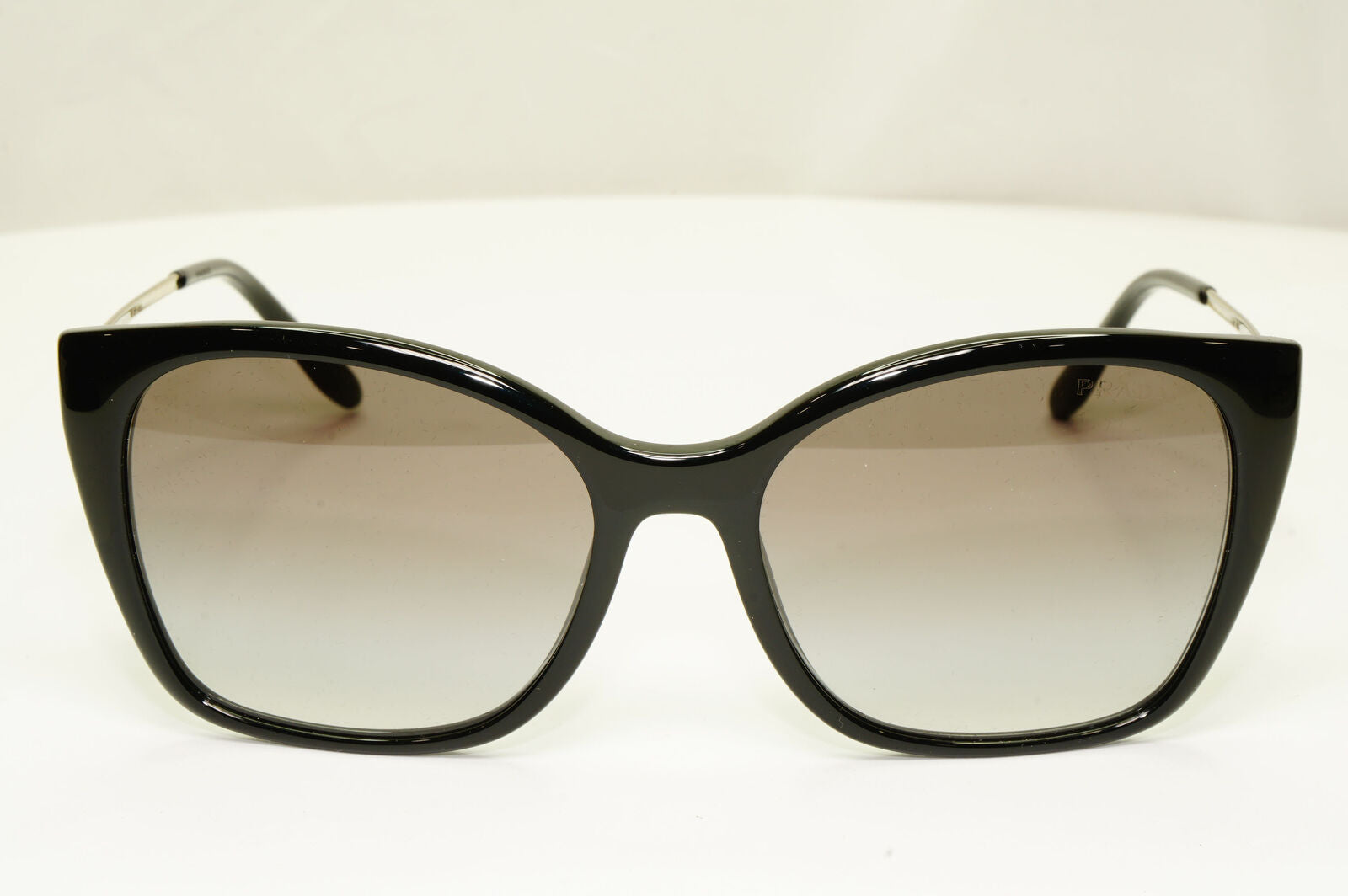 Prada Gold Black Sunglasses Smoke Grey Gradient Square SPR 12X 1AB-0A7 PR12XS