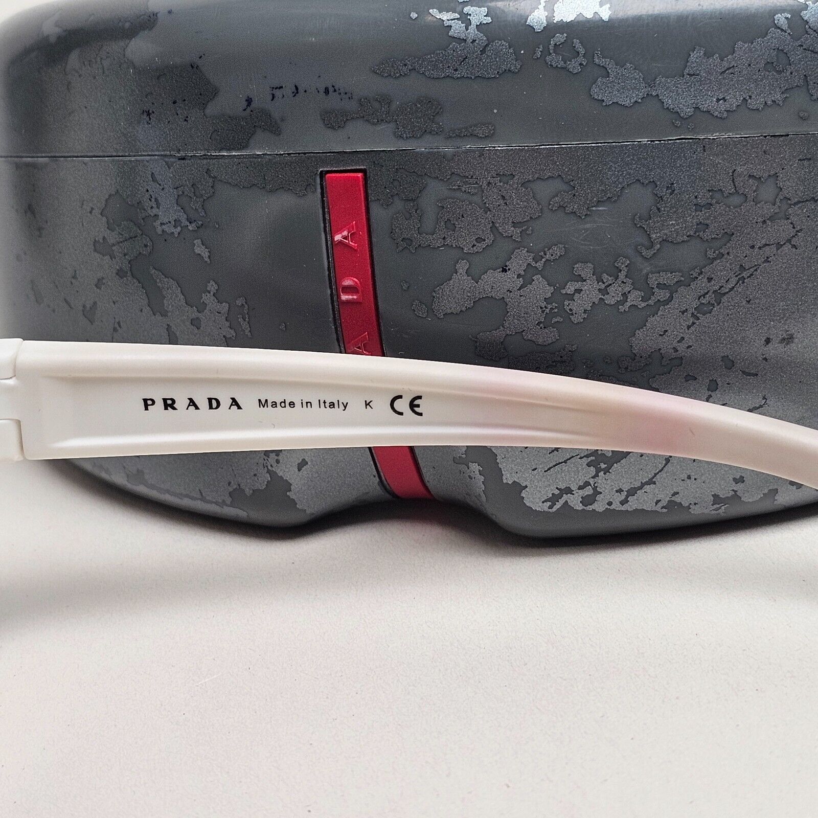 Prada Sunglasses White Grey Shield Visor PS10US SPS 10U TWK-5O0 231124