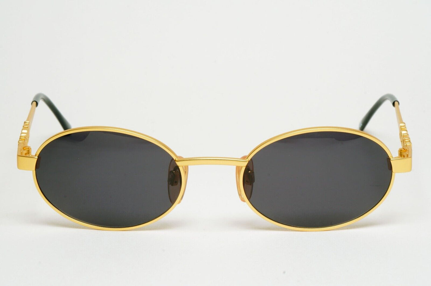Versus Sunglasses 1996 by Gianni Versace Vintage Gold Black Oval MOD R26 COL 13M