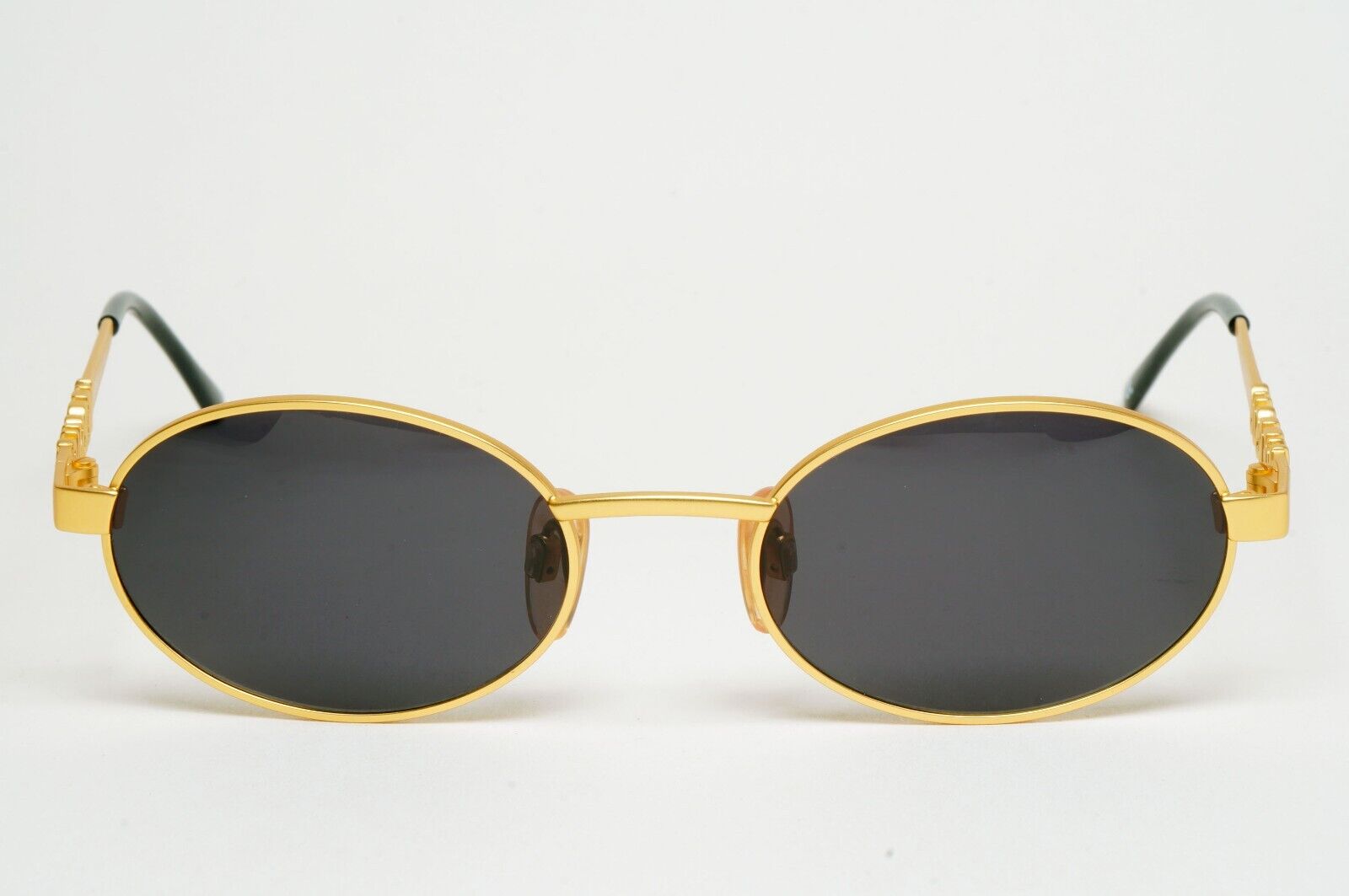 Versus Sunglasses 1996 by Gianni Versace Vintage Gold Black Oval MOD R26 COL 13M