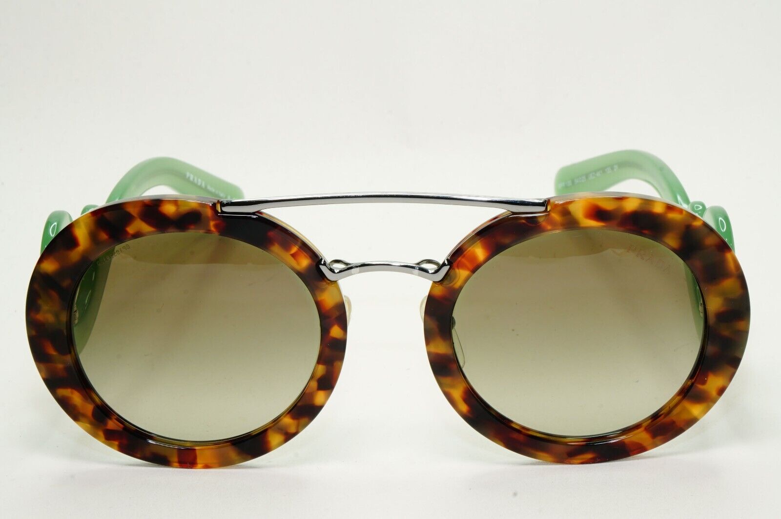 Prada Sunglasses Baroque Swirl Brown Green Round PR13SS SPR 13S UEZ-4K1 281024