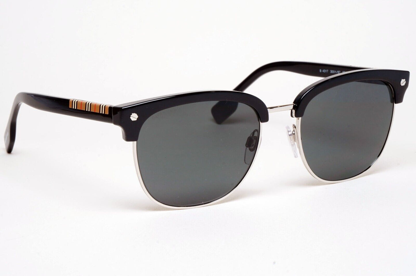 Burberry Sunglasses Aubrey Black Silver Grey Square BE 4317 3001/87 55mm