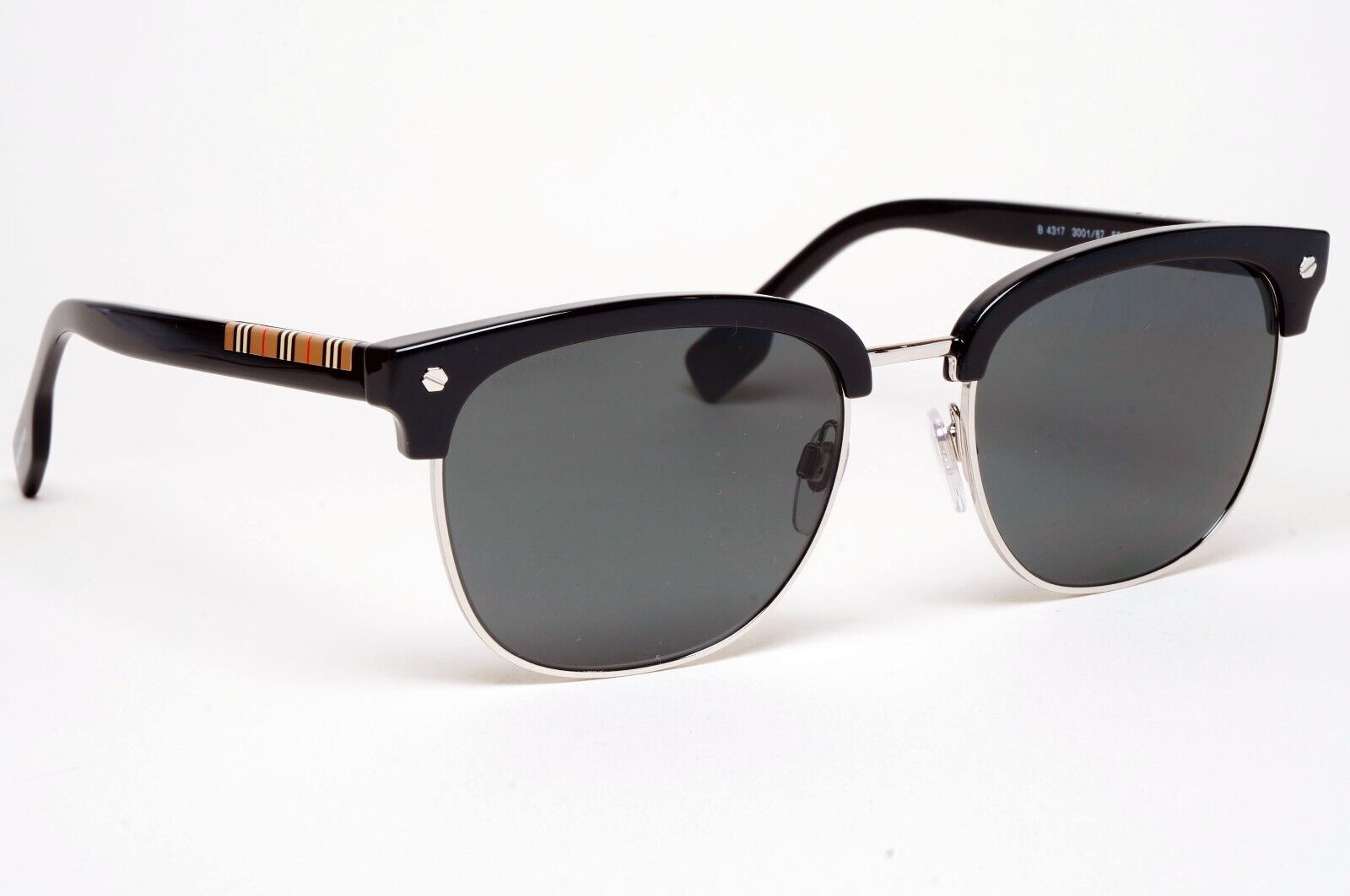 Burberry Sunglasses Aubrey Black Silver Grey Square BE 4317 3001/87 55mm