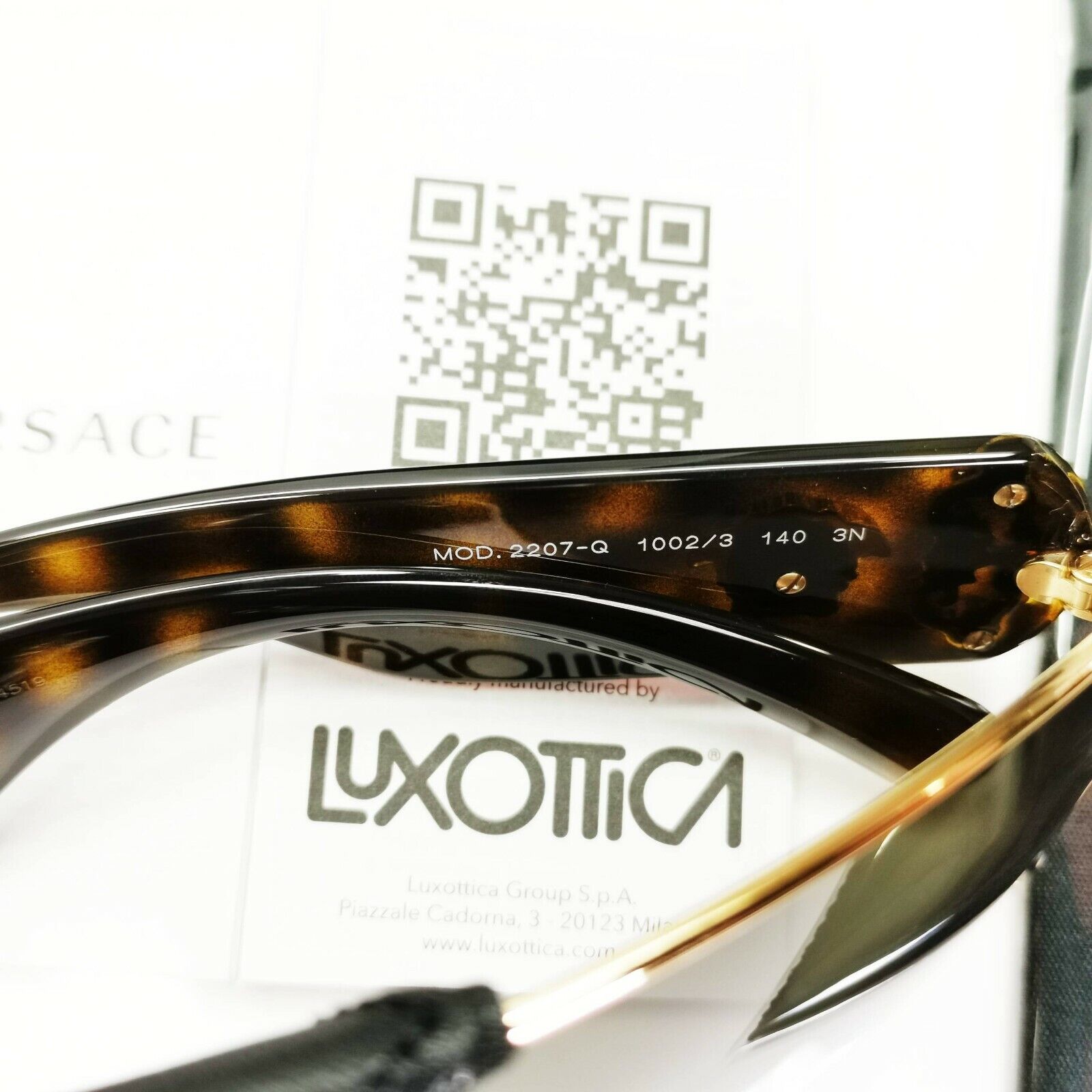 Authentic VERSACE Sunglasses Brown Mens Unisex Square Gold Medusa 2207-Q 1002/3