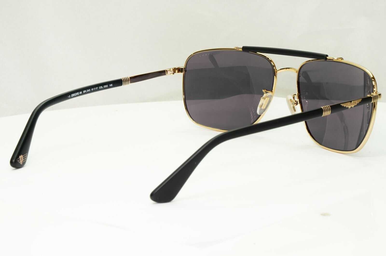Police Black Gold Sunglasses Pilot Brow Bar Origins 44 SPL D43 COL 0302 61mm