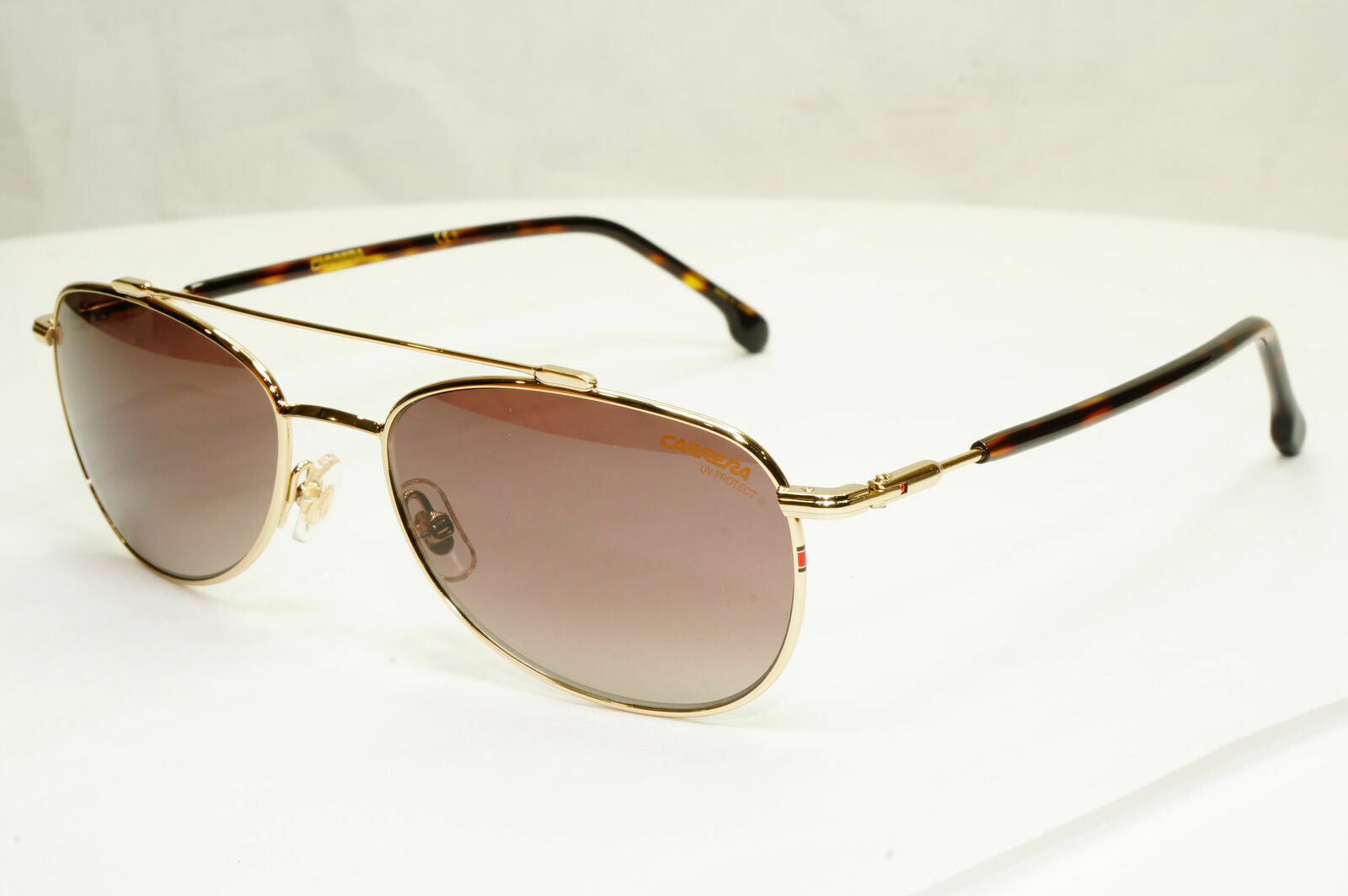 Carrera Gold Sunglasses Pilot Brown Gradient Fade Mens Metal 224 06JHA 55mm