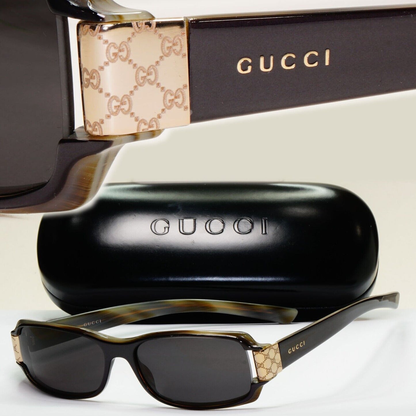 Gucci Sunglasses 1999 Vintage Black Grey Rectangle Small GG 2548/S NJ5 050824