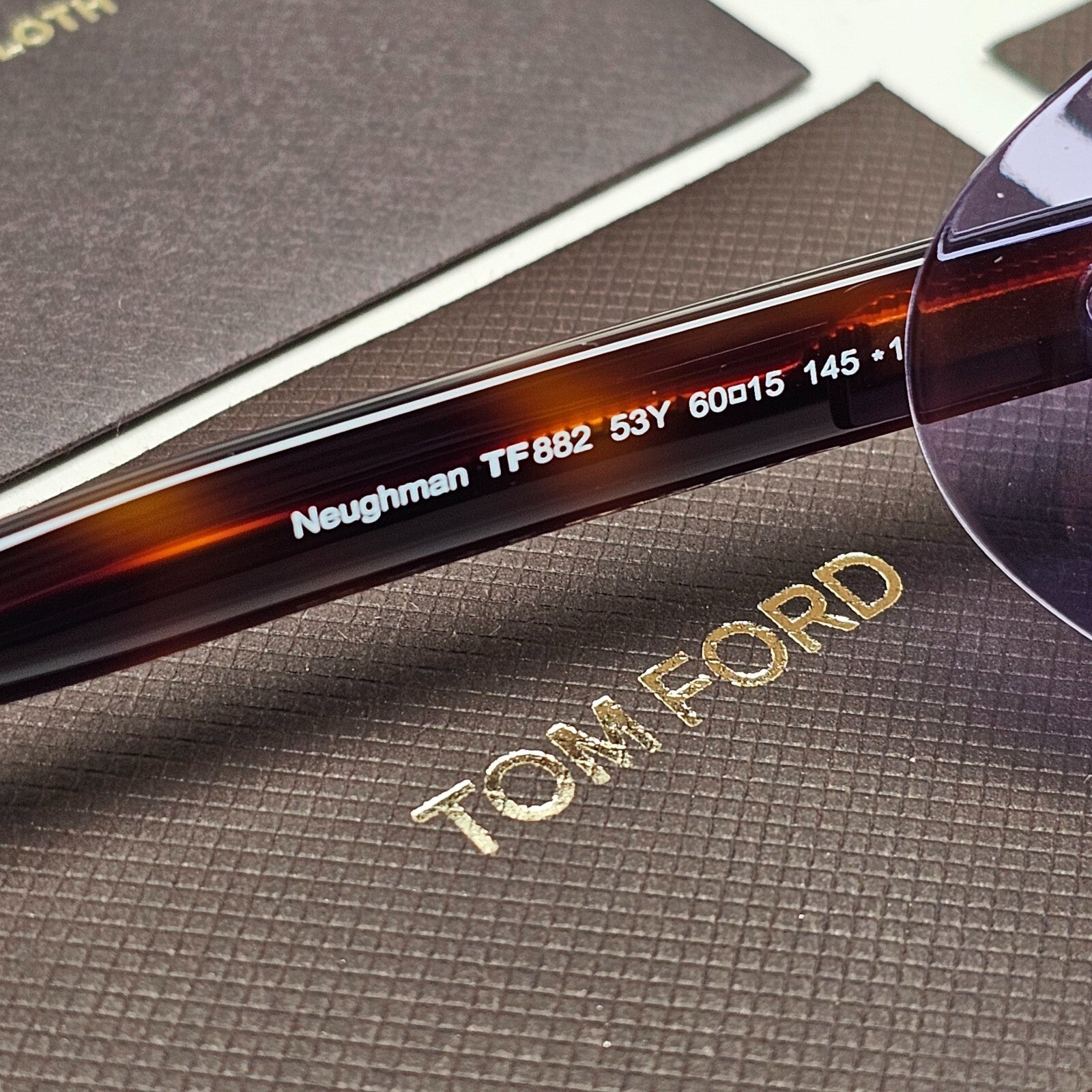 Tom Ford Sunglasses Neughman Brown Violet Pilot Side Shields FT0882 TF 882 53Y
