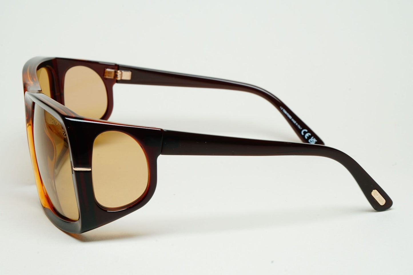 Tom Ford Sunglasses Rizzo Side Window Brown Yellow Square FT0730 TF 730 48E