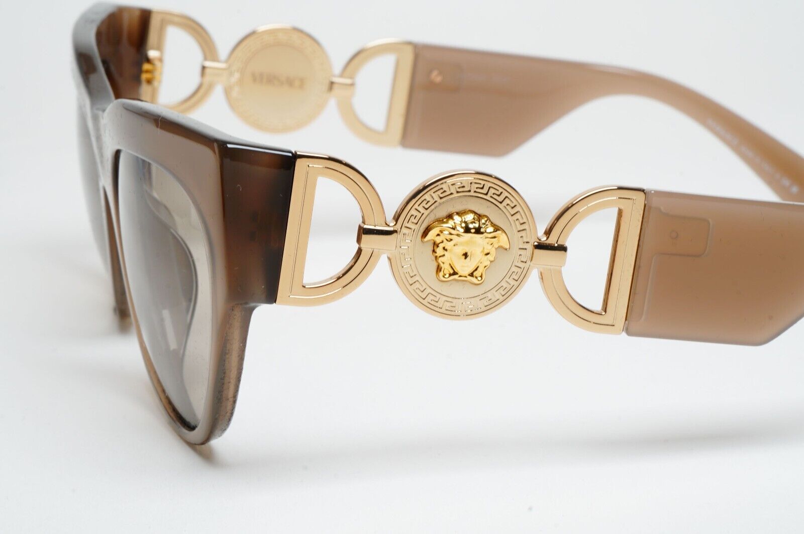 Versace Sunglasses Brown Gold Medusa Grey Square MOD VE 4440-U 5407/3 56mm