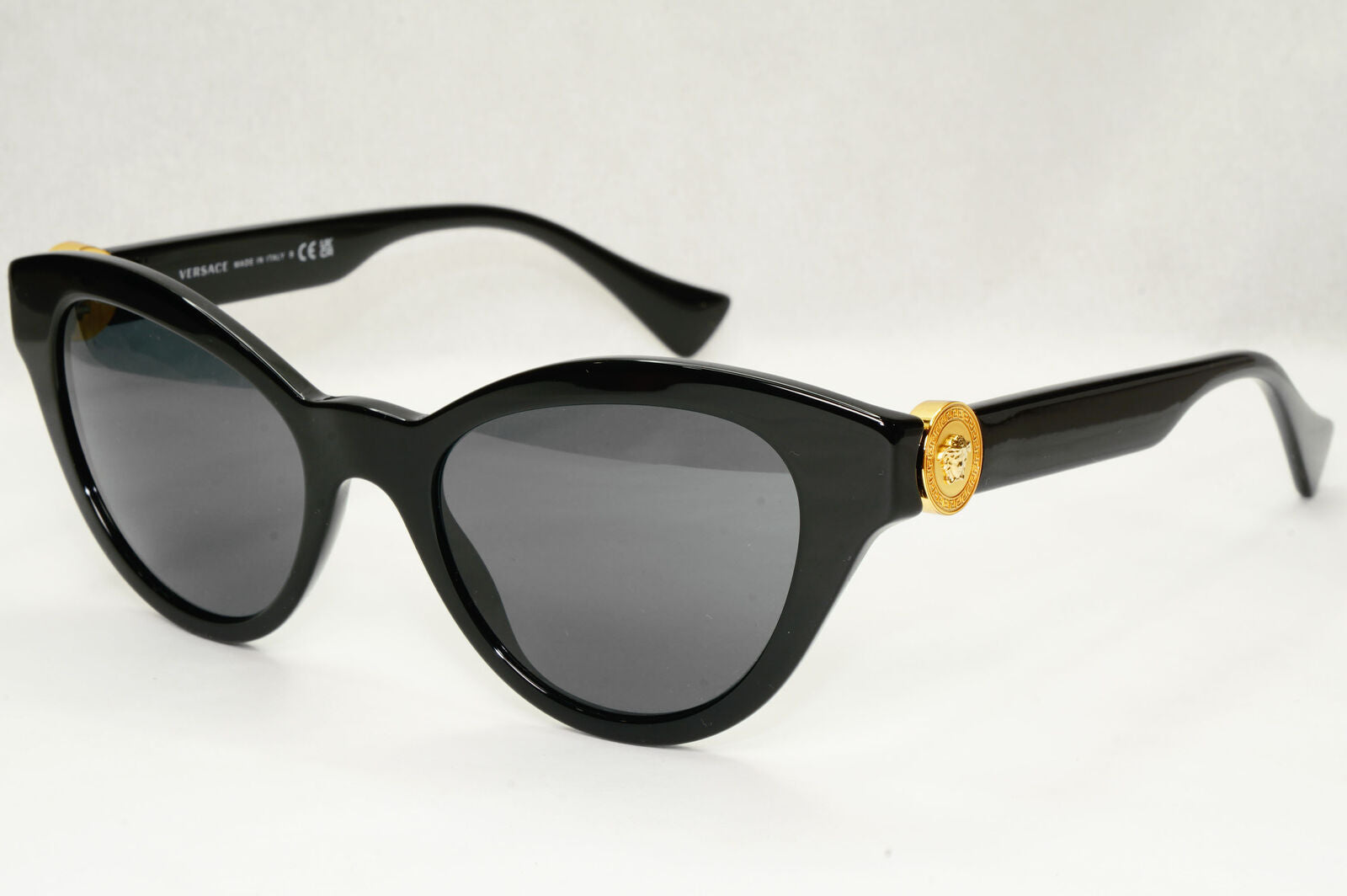 Versace Sunglasses Black Gold Cat Eye Medusa MOD VE 4435 GB1/87 52mm