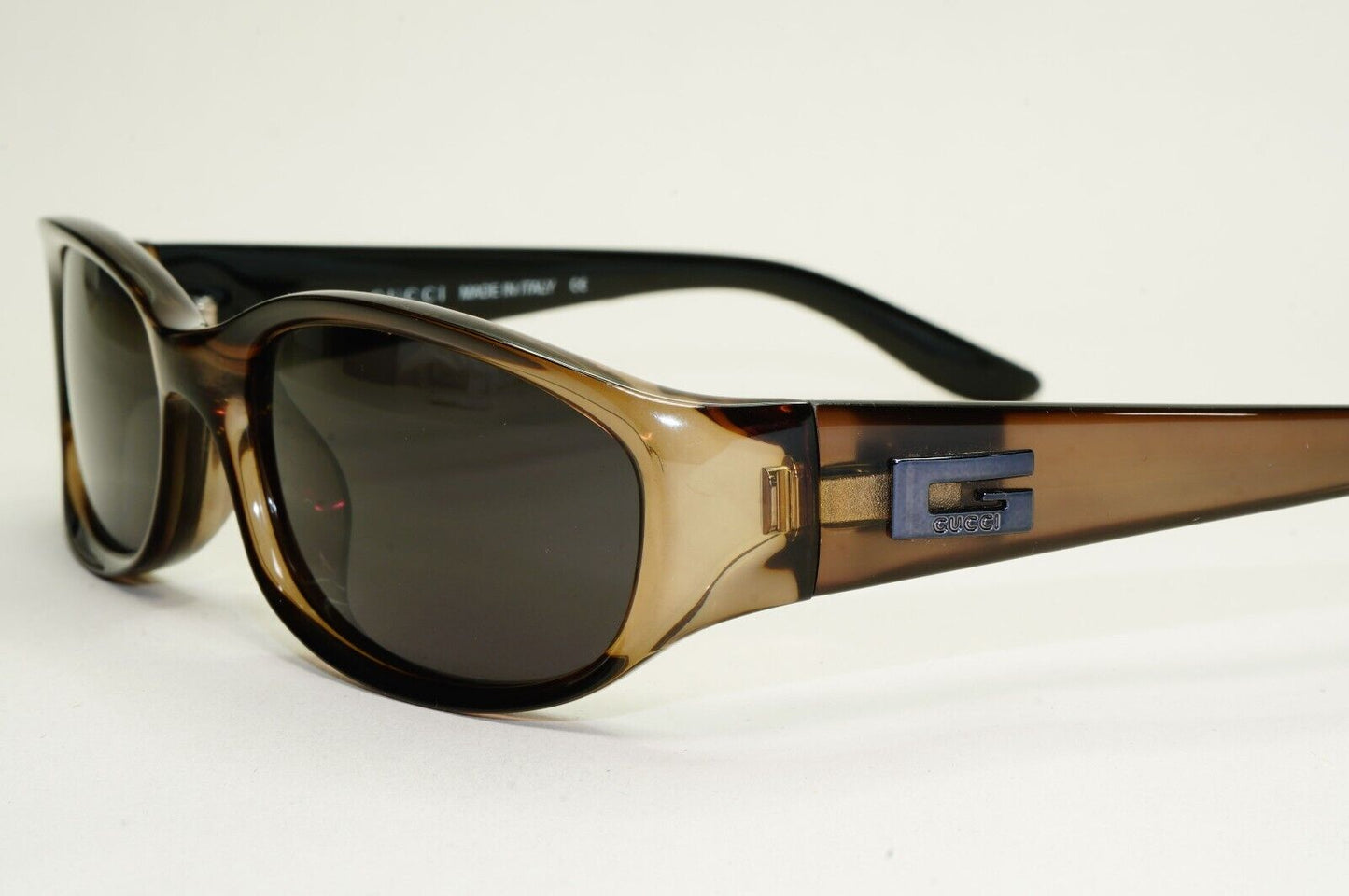 Gucci Sunglasses 1998 Vintage Olive Brown Rectangle GG 2456/S E8K 55mm 050824