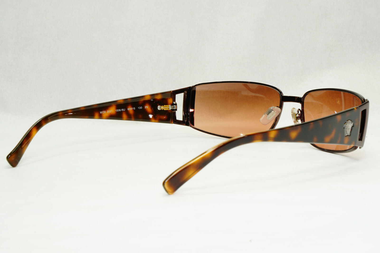 Versace Sunglasses 2004 Vintage Brown Mirror Rectangle MOD 2021 1006/6U 210124