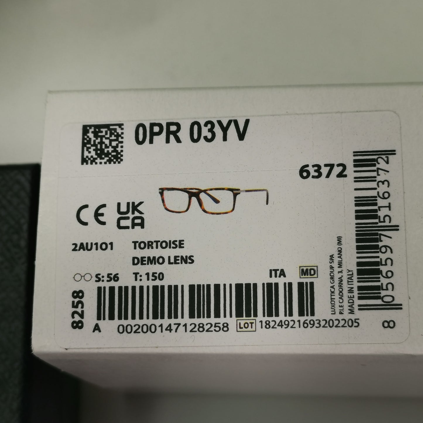 Prada Sunglasses Brown Square Tortoiseshell PR03YV VPR 03Y 2AU-1O1 56mm