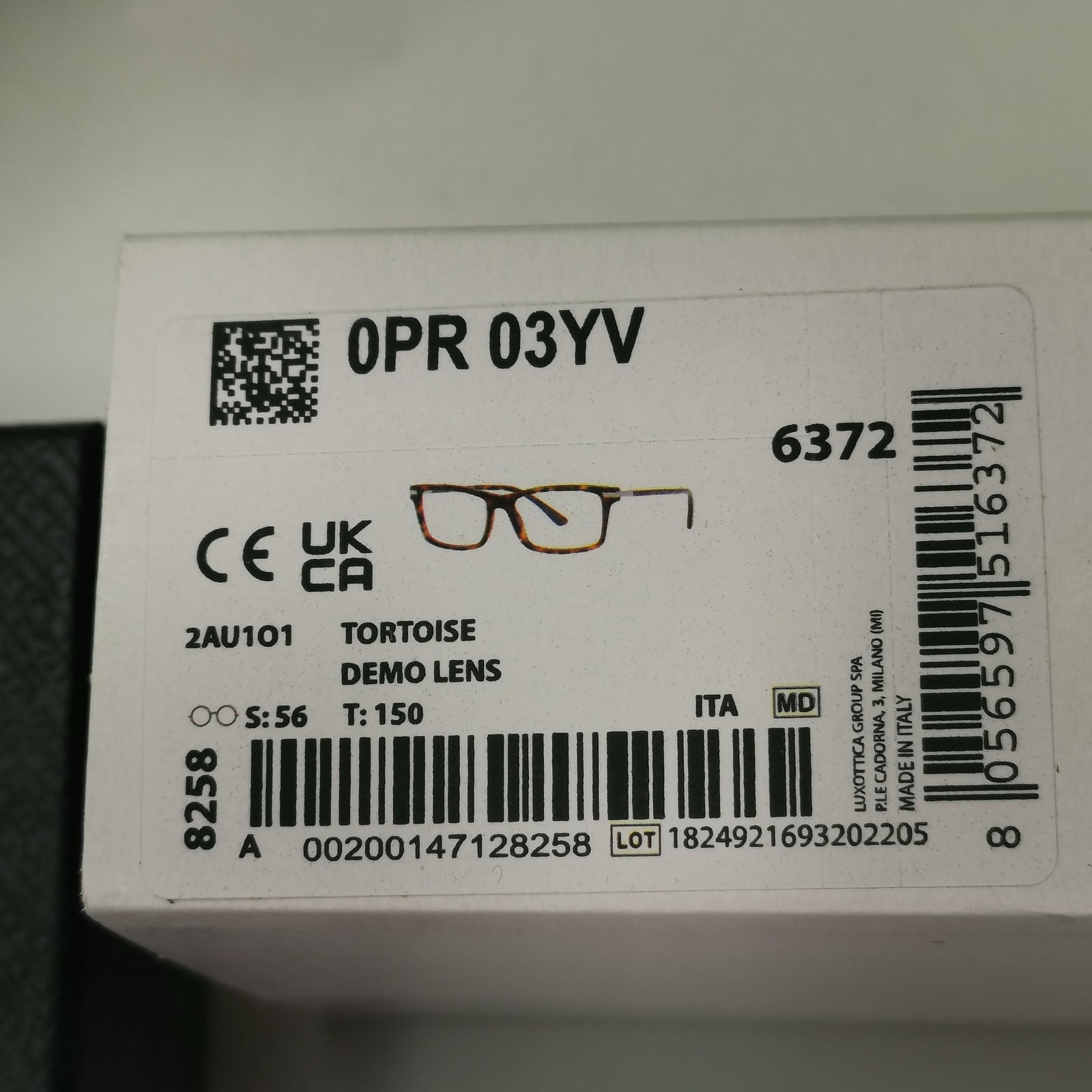 Prada Sunglasses Brown Square Tortoiseshell PR03YV VPR 03Y 2AU-1O1 56mm