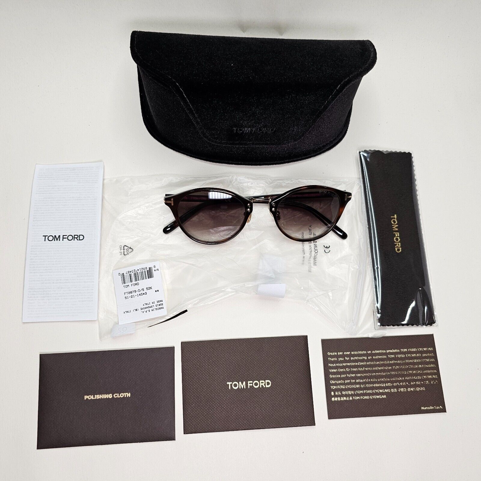 Tom Ford Sunglasses Brown Tortoiseshell Gradient FT0879-D TF 879-D 52K