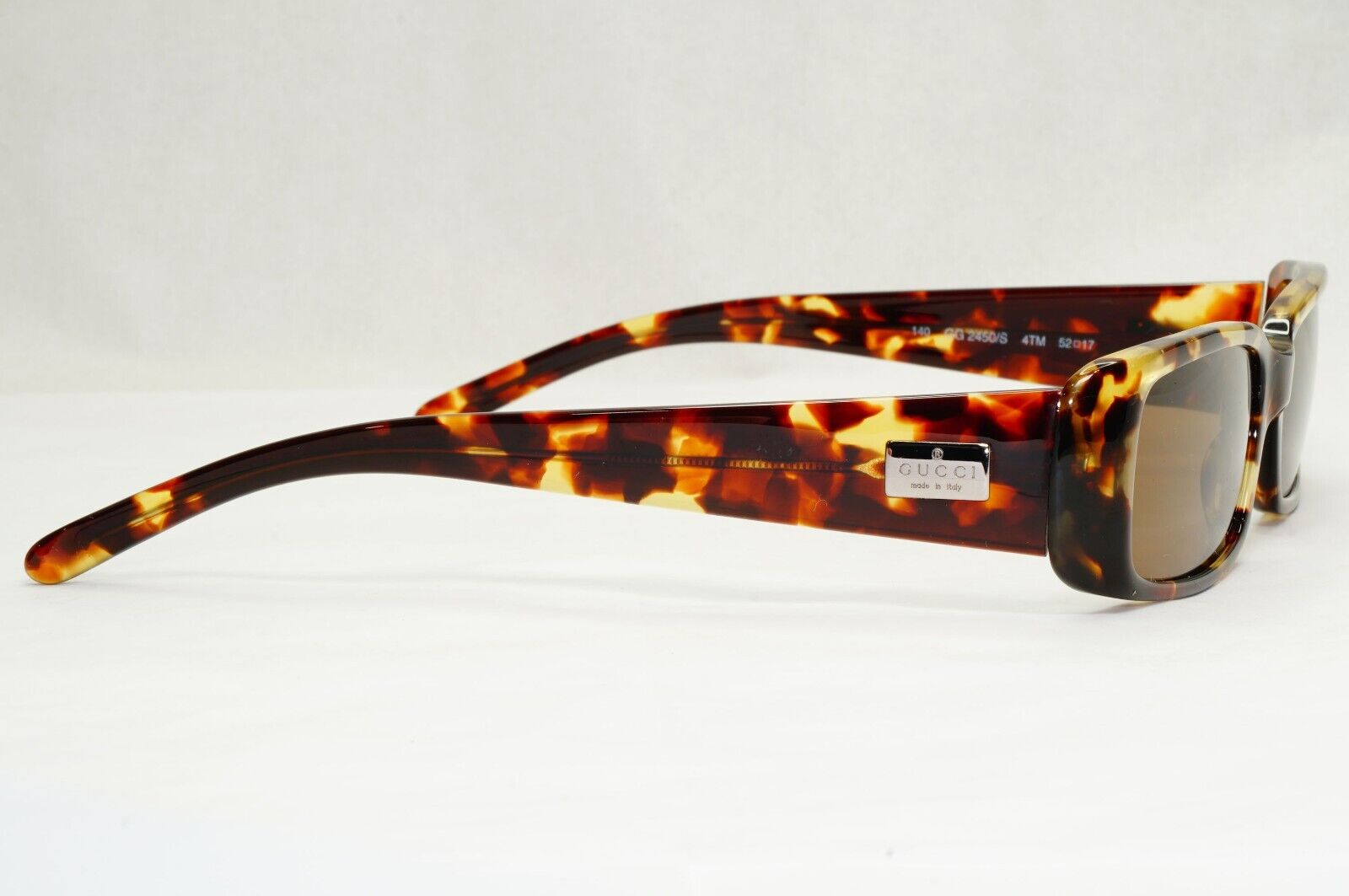 Gucci Sunglasses 1998 Vintage Brown Tortoise Rectangle GG 2450/S 4TM 210125