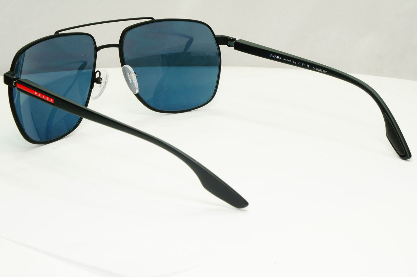 Prada Tuning Blue Sunglasses Black Red Stripe Pilot PS55VS SPS 55V DG0-09R