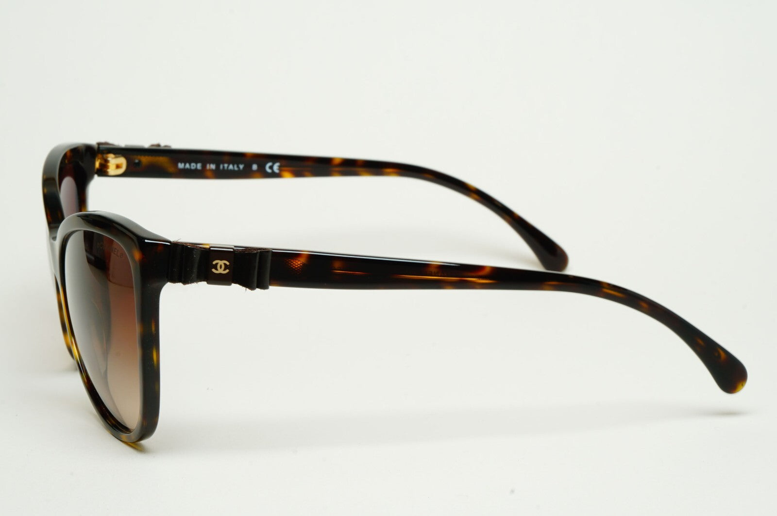 Chanel Sunglasses Leather Bow Brown Tortoise Cat Eye 5281-Q c.714/S5 070325