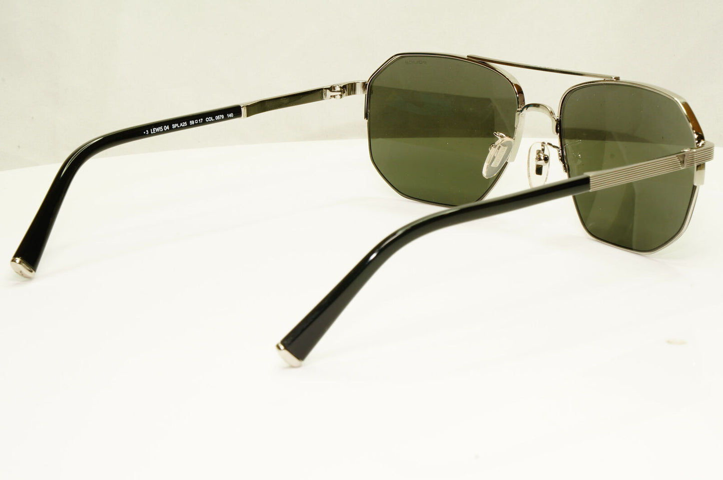 Police Lewis Hamilton F1 Sunglasses Silver Black Green Pilot 04 SPL A25 COL 0579