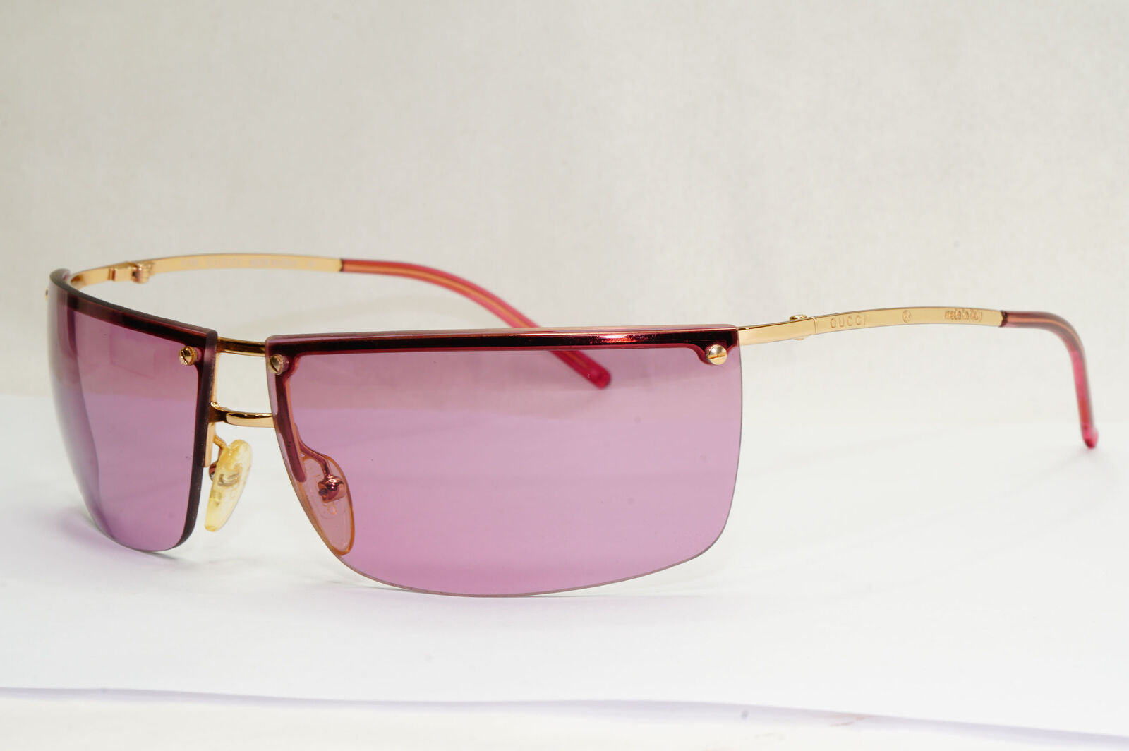 Gucci Sunglasses 2003 Vintage Gold Violet Pink Rimless GG 2653/S 000T9 190224